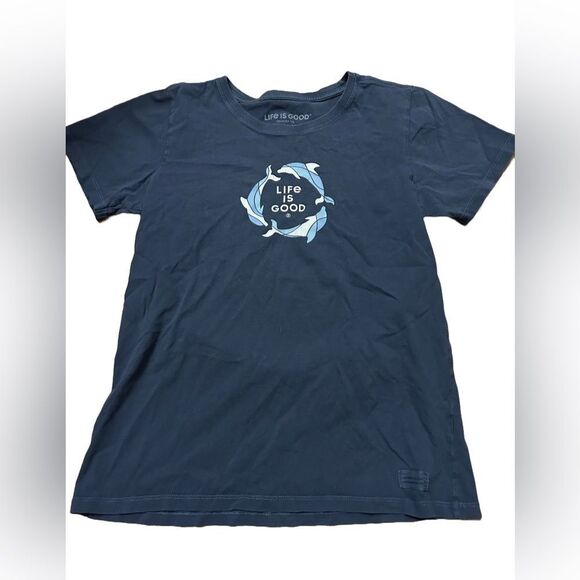 Women’s Life is Good Dolphin Tshirt - Picture 1 of 2